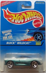 1996 Hot Wheels Buick Wildcat Col. #597 (Green) (3 Spoke Hub Wheels)