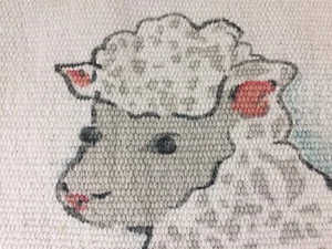 Baby Infant Child Kid Country Farm Lamb Pink White Bedroom Bathroom Rug Mat - Picture 1 of 9