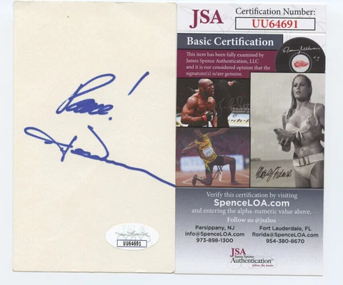 John Denver Signed 3x5 Index Card JSA Certified Autograph Rocky Mountain High Cover