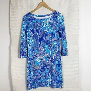 LILLY PULITZER royal blue Cat Call Sophie UPF 50+ dress SIZE SMALL - Picture 1 of 10