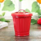 Galvanized Desktop Trash Can Iron Wastebasket Small Buckets Waste Bin  Bedroom