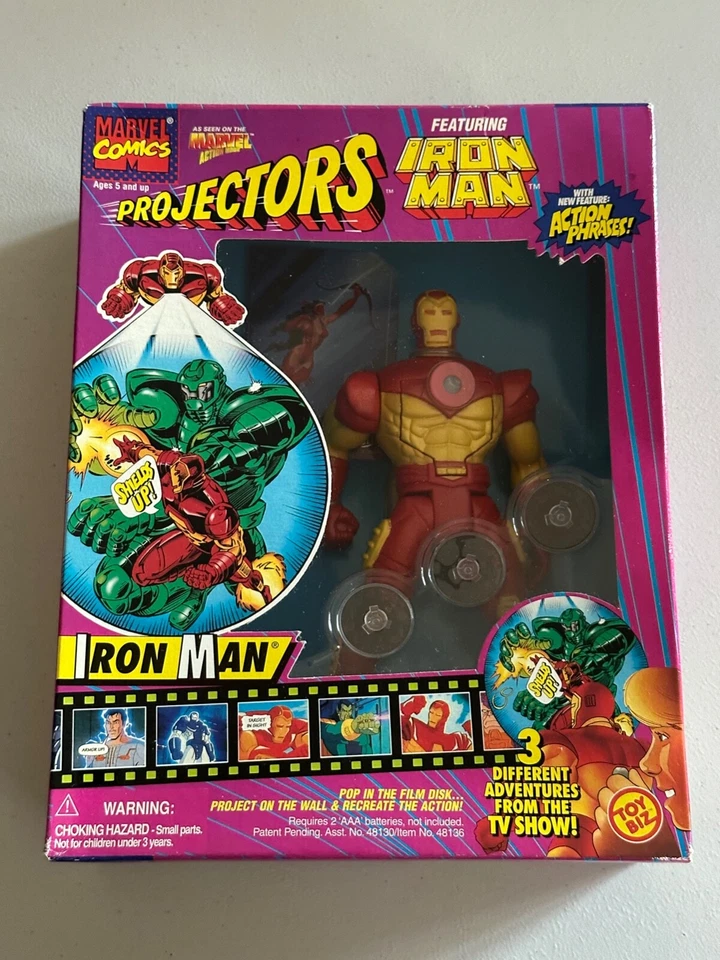 1995 Marvel Comics Iron Man Projector With 3 Different Adventures by Toy Biz