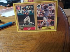 1987  TOPPS  BASEBALL  BOX BOTTOM PANEL   2 CARD PANEL   RON CEY   CECIL COOPER
