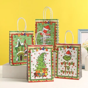 6 x Grinch Large Christmas Gift Bags, Gift Wrapping Bags Xmas Presents - Picture 1 of 9