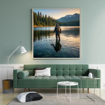 Scenic Wilderness Lake Artwork | Poster/Canvas Wall Art for Nature Lovers - Image 1 of 4