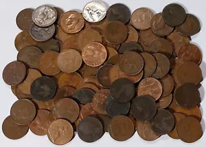 GREAT BRITAIN 100 Circulated Antique Large UK Penny Coin Job Lot - ACTUAL PHOTO - Picture 1 of 1