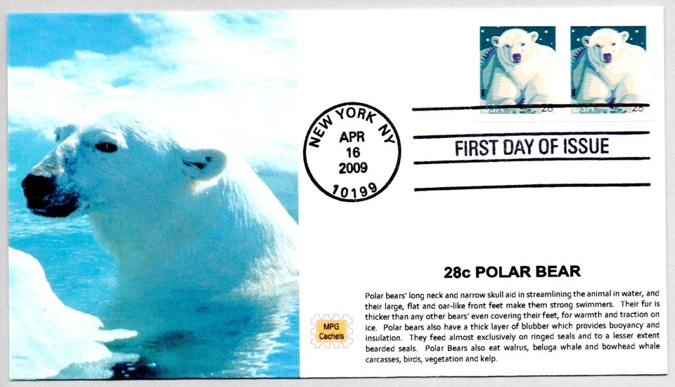#4389 POLAR BEAR STAMP FIRST DAY OF ISSUE BGC CACHET FIRST DAY COVER - Image 1 of 1