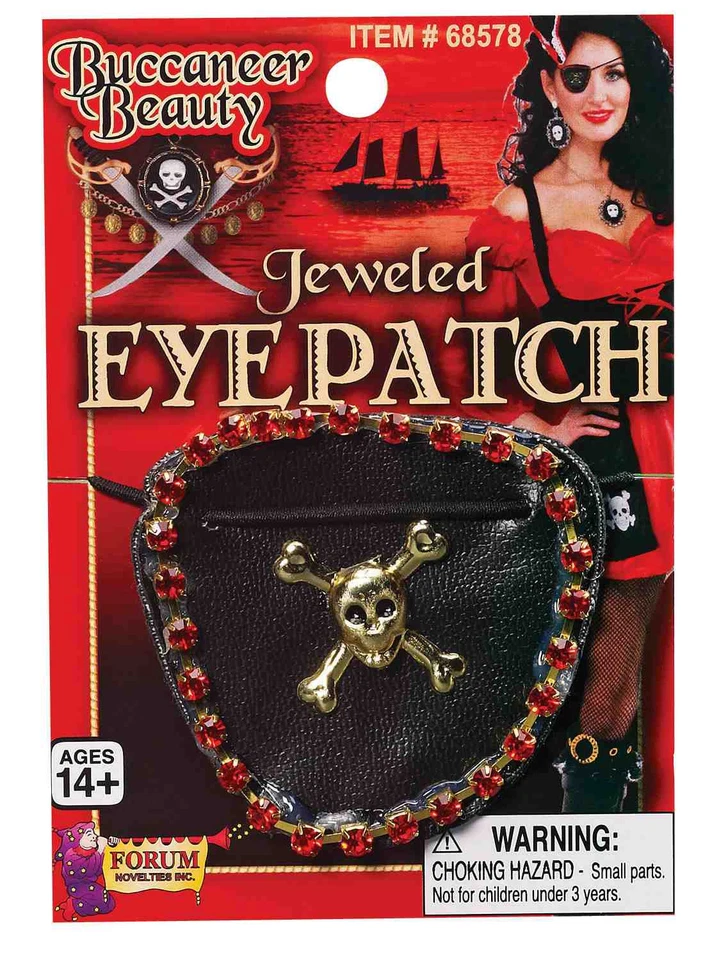 PARCHE DE OJOS BUCCANEER BEAUTY JOYA con ACCESORIO DE DISFRAZ PIRATA CALAVERA Y HUESOS CRUZADOS Foto 1 de 1