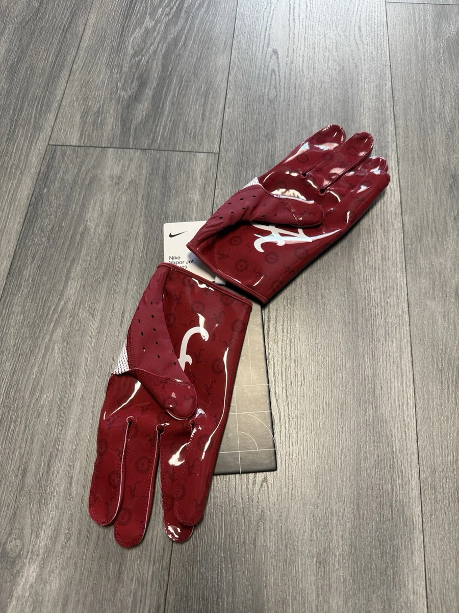Nike Vapor Jet 2.0 “Alabama Edition” Nike Alabama Crimson Tide Team Issued Vapor Jet 8 Football Gloves