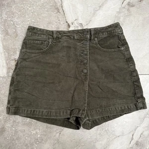 American Eagle Mom Skort Shorts Green Corduroy High-Rise Size 12 - Picture 1 of 8