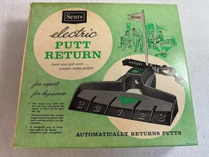 SEARS GOLF PUTT ELETTRICO RITORNO PER GOLFISTI SCATOLA ORIGINALE VINTAGE ANNI 60 nuovo testato - Foto 1 di 15
