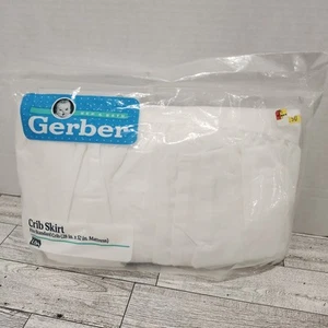 Falda de cuna Gerber blanca vintage - se adapta a colchón de bebé estándar 28x52 - Imagen 1 de 7