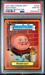 2024 Topps Chrome Garbage Pail Kids S7 Noah Body #279b Orange Ref /25 PSA 10 - Picture 1 of 2