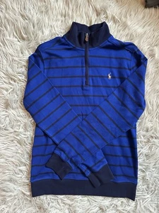 NWTPolo Ralph Lauren Pullover Boys Youth Sz(14-16) Blue 1/4 Zip Mock Rugby - Picture 1 of 5