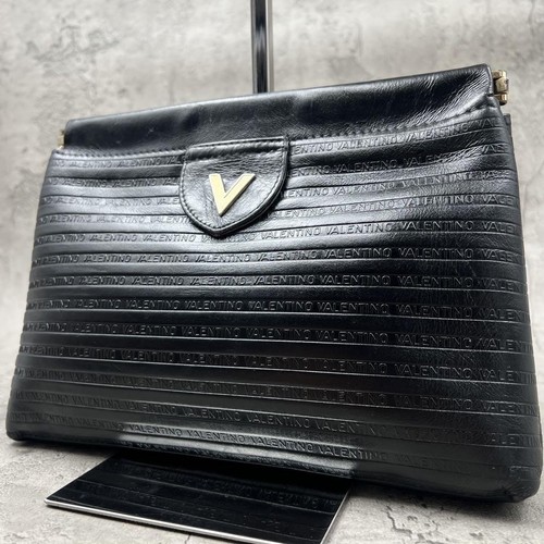 Mario Valentino pochette vintage s borsa marsupio logo V pelle nera usata