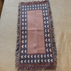 Vintage American Flag Tapestry Rug 21x43.5” Square Red White & Blue 4th Of July - Picture 1 of 3