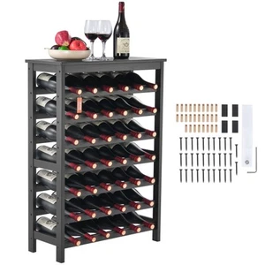 VEVOR 42 Bottle 7-Tier Modular Wine Rack Bamboo Wood Display Shelf with TableTop - Picture 1 of 12