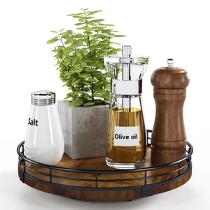 Bauernhaus Eiche 9" Lazy Susan Drehteller Organizer für Schrank, Rund Holz Laz... - Bild 1 von 6