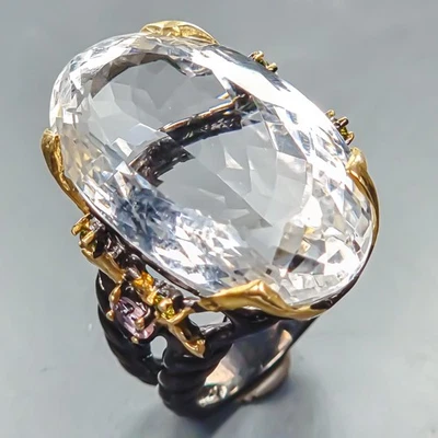 Joyería 45 ct+ Anillo Cuarzo Natural Plata de Ley 925 Talla 9/R440630 Foto 1 de 4