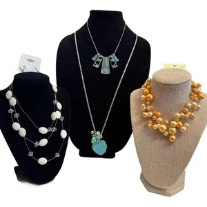 KONVOLUT 4 HALSKETTEN Ohrringe METALLE UND SCHMUCK etc, neu/mit Etikett - Bild 1 von 16