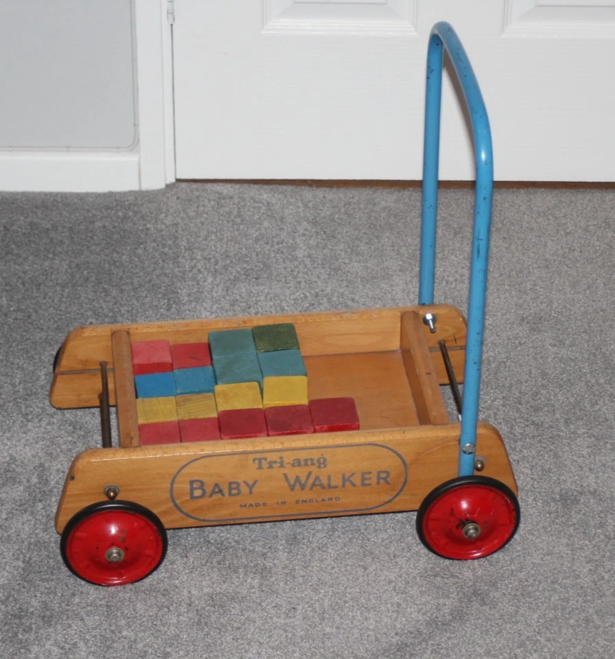 Vintage Triang Wooden Baby Walker With Blocks made in England - Image 1 of 4