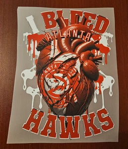 Atlanta Hawks Colorful 8" DTF Heat Transfer Iron On FREE Shipping!!! (C4/1) - Picture 1 of 1
