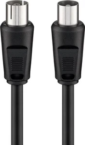 Goobay 50912 Antennenkabel (<70 dB), 2x geschirmt, 15 m, Schwarz - Koax-Stecker - Afbeelding 1 van 1