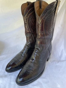 Lucchese Herren Western Cowboystiefel Gr. 11D - Black Cherry Leder - Handarbeit - Bild 1 von 13