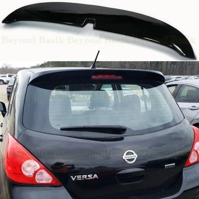 For 2007-2012 Nissan Versa Hatchback GLOSS BLACK Factory Style Roof Spoiler Wing - Image 1 of 4