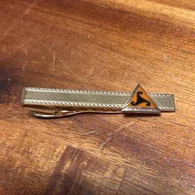 Vintage 10K SOLID Gold Tie Triangle Logo on 1-20 12k Gold Filled Clip - Image 1 of 4