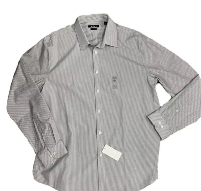 DKNY Men's Slim Fit Stretch Cotton Dress Shirt, Smokey Quartz Sz. 17 34-35 - Image 1 of 4