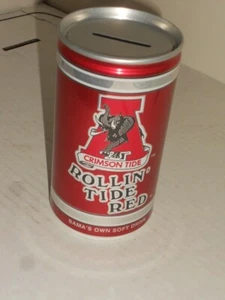 Vintage Coca Cola 1980's Alabama Crimson Tide "ROLLIN' TIDE RED" Soda Can Bank - Picture 1 of 3