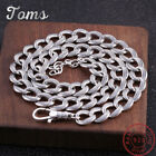 925 Sterling Silver Rolo Cuban Curb Chain Necklace for Men Retro Punk Jewelry