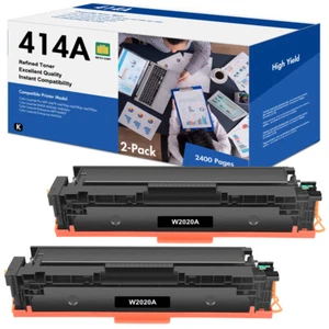 2x 414A Black Toner W2020A For HP Color LaserJet M454dn M455dn M479fdw With Chip - Picture 1 of 7