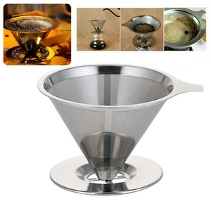 Kaffeefilter Edelstahl Handfilter wiederverwendbar Kaffee Dauerfilter Universal - Bild 1 von 10