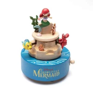 Wooden Karakuri Music Box mechanism Little Mermaid Disney Store Japan New - Picture 1 of 9