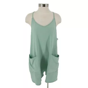 Anrabess Shorts Romper Mint Green Sleeveless V Neck One Piece NWT Womens XL - Picture 1 of 9