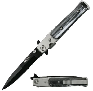 MTech USA Tactical Folding Knife Black Blade Simulated Grey Mother Pear MT-343B - Picture 1 of 1