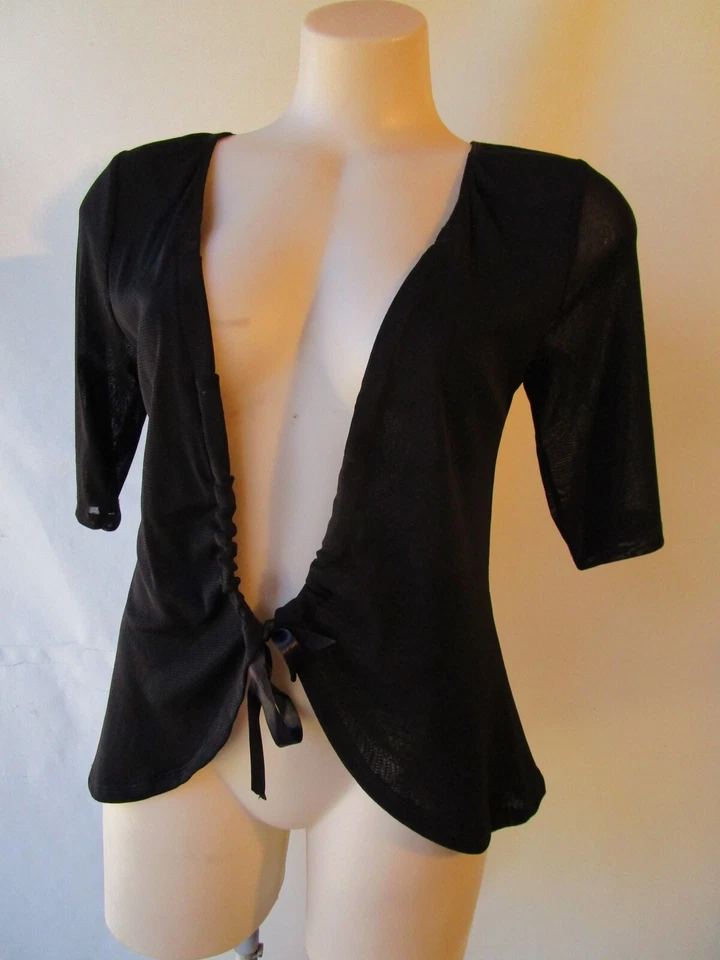 Brown Sugar Top Size 10 Linen Blend Black Short Sleeve Postage