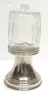 Joli MOUTARDIER Ancien en Verre et Métal argenté ARGIT Pot à Moutarde - Picture 1 of 4