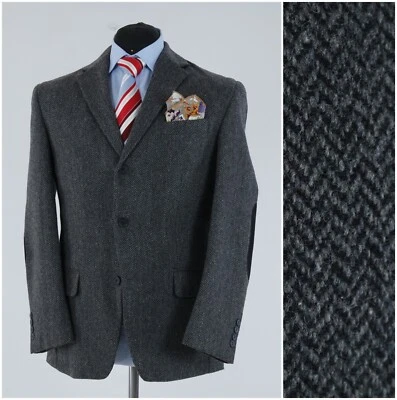 Mens Herringbone Blazer 42S UK Size CANDA Dark Grey Sport Coat Jacket - Image 1 of 4