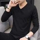 Sports T shirt V Neck Muscle Long Sleeve Tee Tops Fitness Blouse Slim Fit Gym