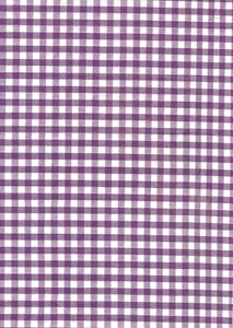 Tessuto/materiale a quadri Gingham policotone viola e bianco 1/4" - 1 metro intero - Foto 1 di 1