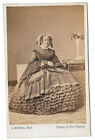 CDV unknown French woman Monvel Orleans 1860 Fashion Beautiful Dress