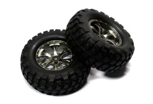 Tamiya RC Model Rock Block Tires with Tapered 6 Spoke Wheels (CC01) 54483 - Picture 1 of 1
