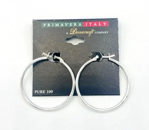 Danecraft Primavera Italy Pure 100 Silver Creolen NOS - Bild 1 von 5