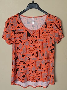 Lularoe Womans T-shirt Orange And Black Short Sleeve Size Medium - Picture 1 of 6