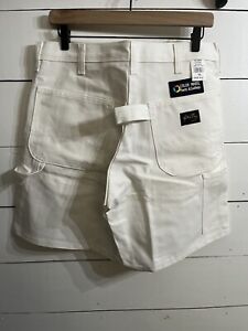 NWT Vintage Stan Ray Carpenter Shorts Size 34 White Painter 80s 90s Workwear USA