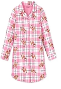 Rudolph the Red Nosed Reindeer Girls Granny Nightgown- Pink with Snowflakes- XS - Picture 1 of 1