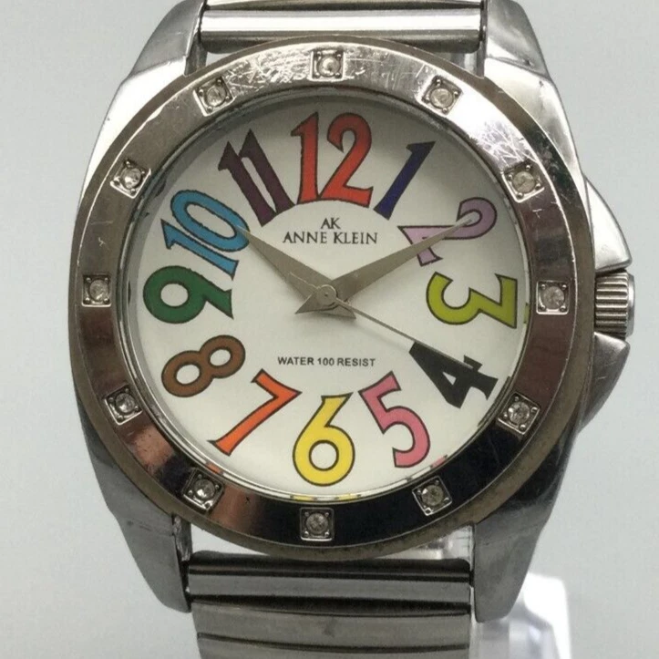 Reloj Anne Klein Mujer 36mm Tono Plateado Cristales Banda Elástica Batería Nueva Foto 1 de 4